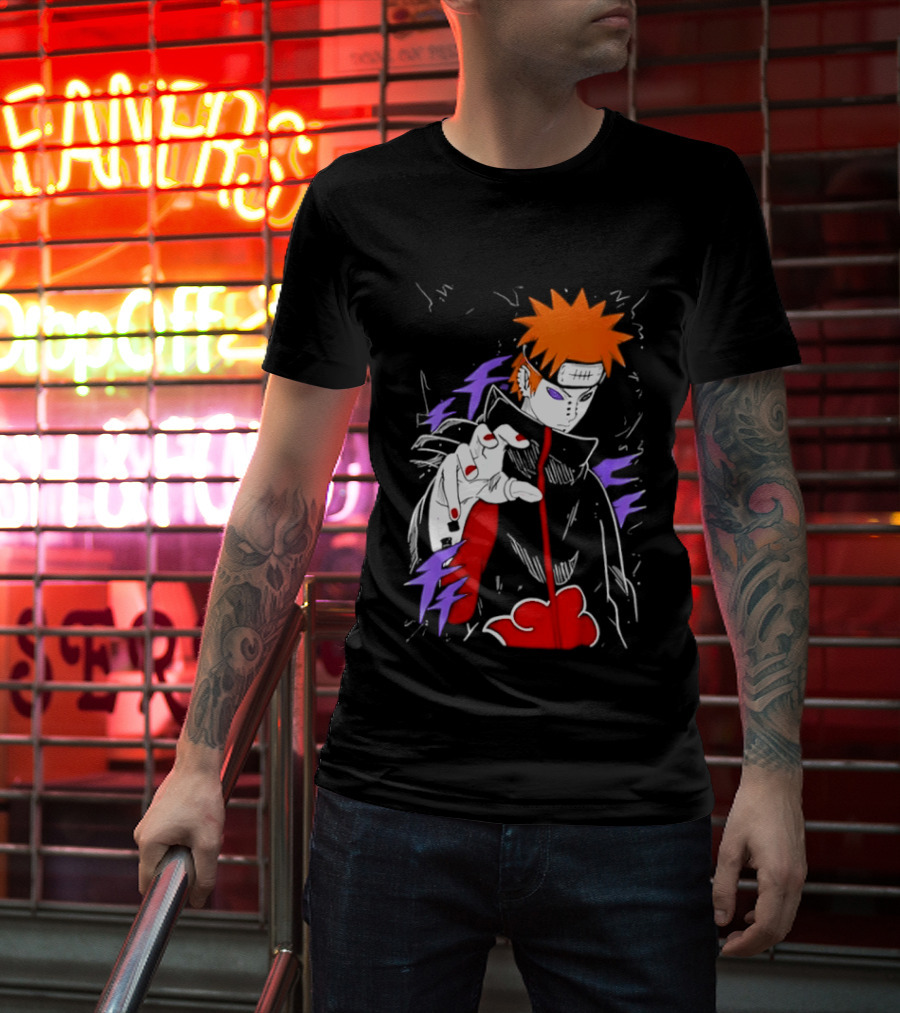 Naruto Shippuden Pain Akatsuki Rinnegan Almighty Push Anime 2026 Trend T-Shirt
