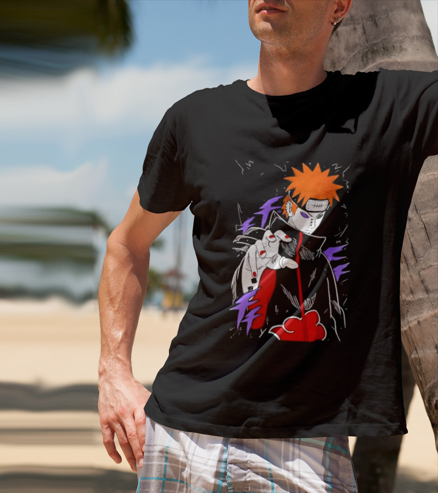 Naruto Shippuden Pain Akatsuki Rinnegan Almighty Push Anime 2026 Trend T-Shirt