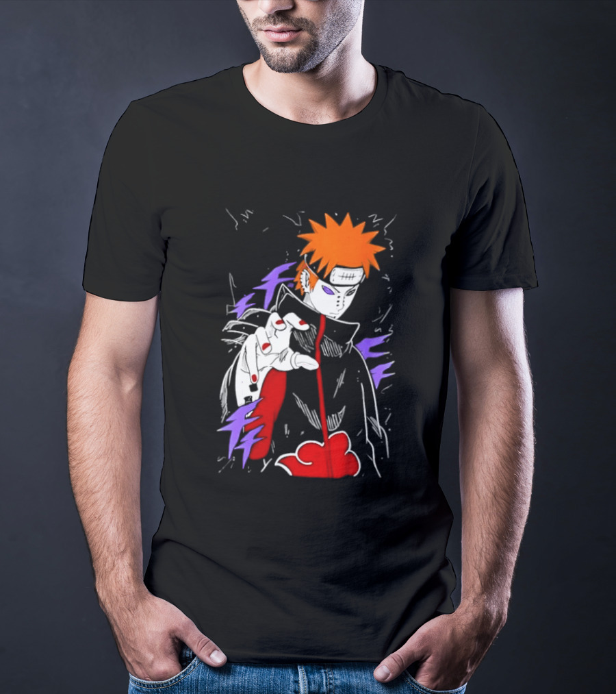 Naruto Shippuden Pain Akatsuki Rinnegan Almighty Push Anime 2026 Trend T-Shirt