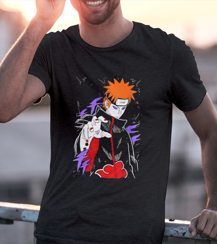 Naruto Shippuden Pain Akatsuki Rinnegan Almighty Push Anime 2026 Trend T-Shirt