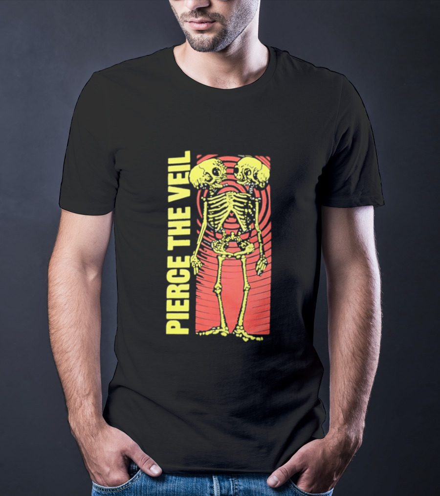 Pierce The Veil Two Headed Skeleton Red Target 2026 T-Shirt