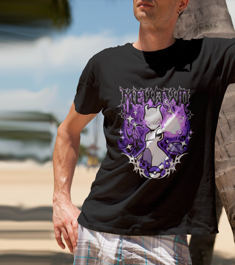 Gothic Mewtwo Psychic Legendary Pokemon T-Shirt