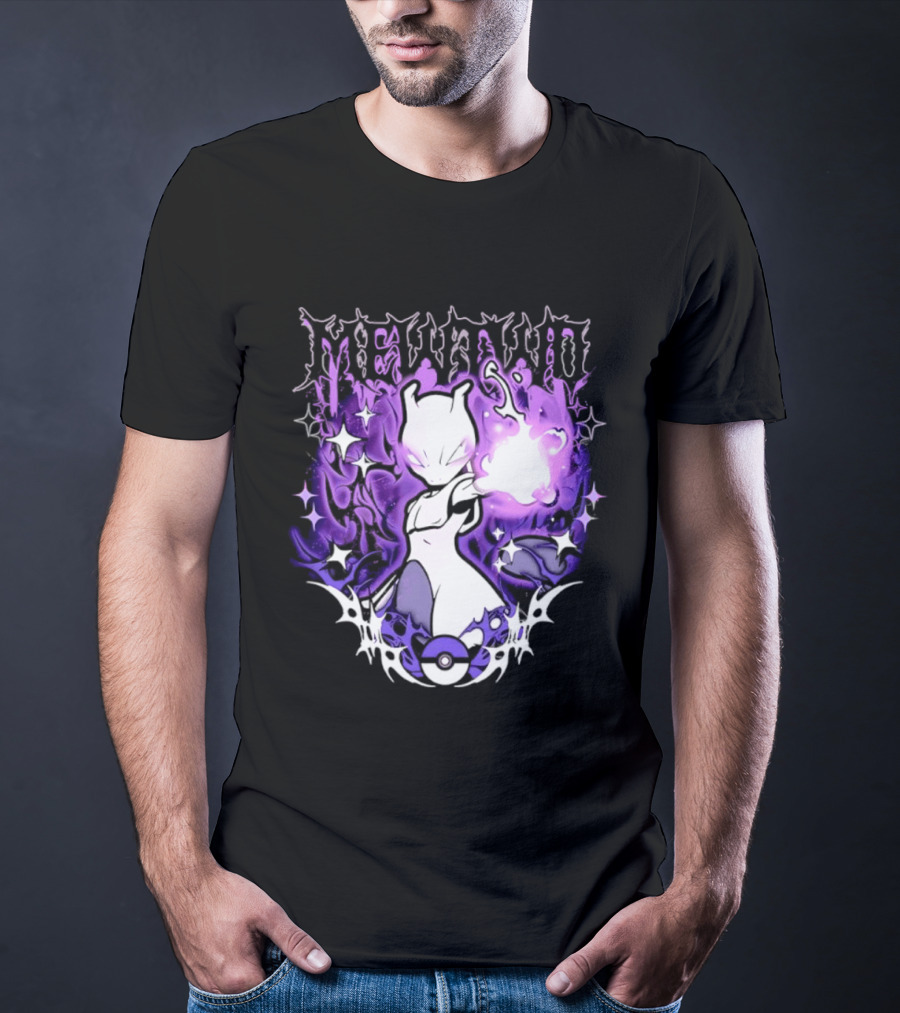 Gothic Mewtwo Psychic Legendary Pokemon T-Shirt