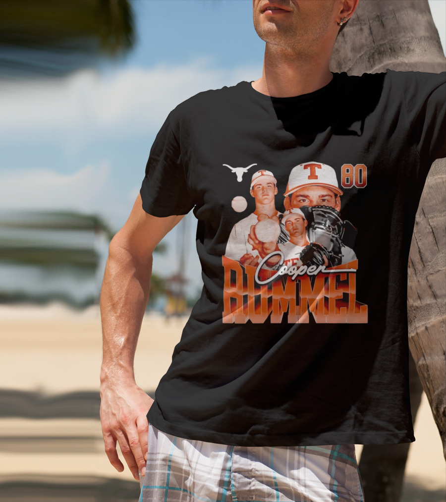 Texas Longhorns Cooper Rummel Baseball Collage 80 T-Shirt