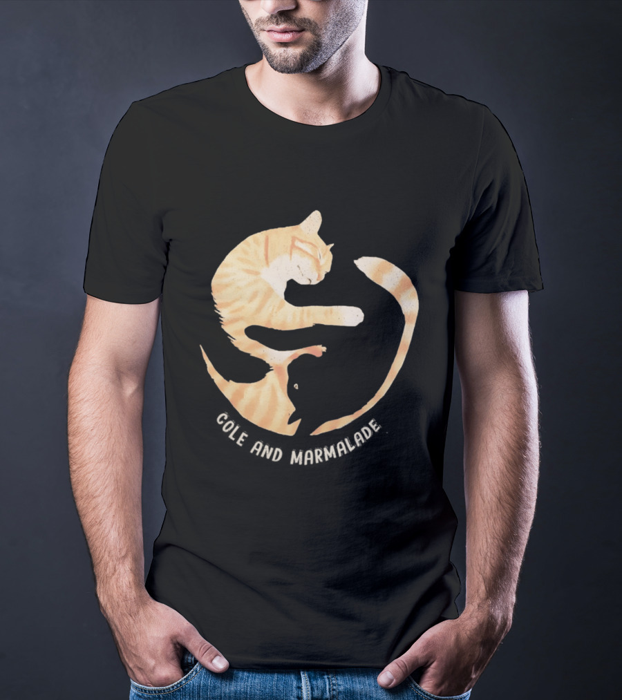 Cole And Marmalade Cats Yin Yang Pet Lovers Circle Harmony T-Shirt
