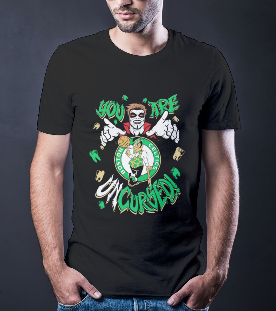 WWE Danhausen X Boston Celtics You Are Uncursed Vampire Horror T-Shirt