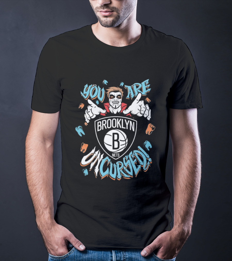 WWE Danhausen Brooklyn Nets You Are Cursed Vampire Horror T-Shirt