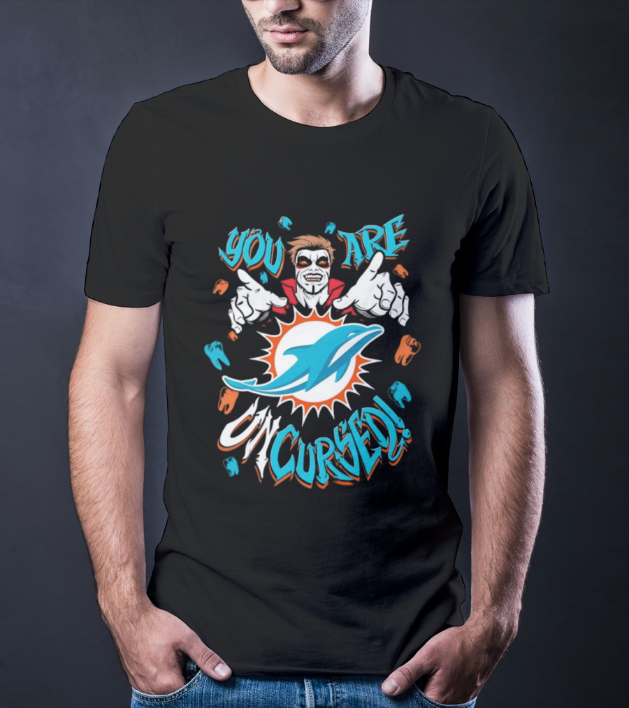 WWE Danhausen Miami Dolphins Collaboration You Are Uncursed T-Shirt
