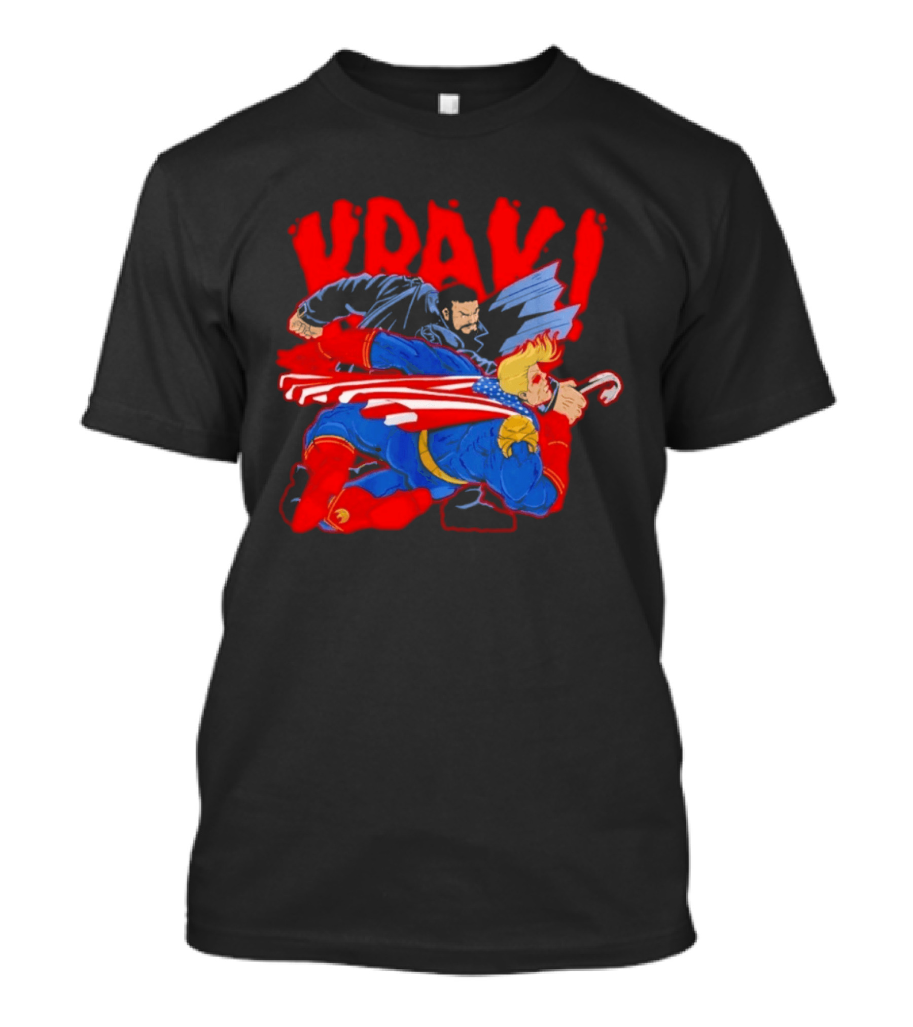 Billy Butcher Punching Homelander VRAK Comic Style Showdown T-Shirt