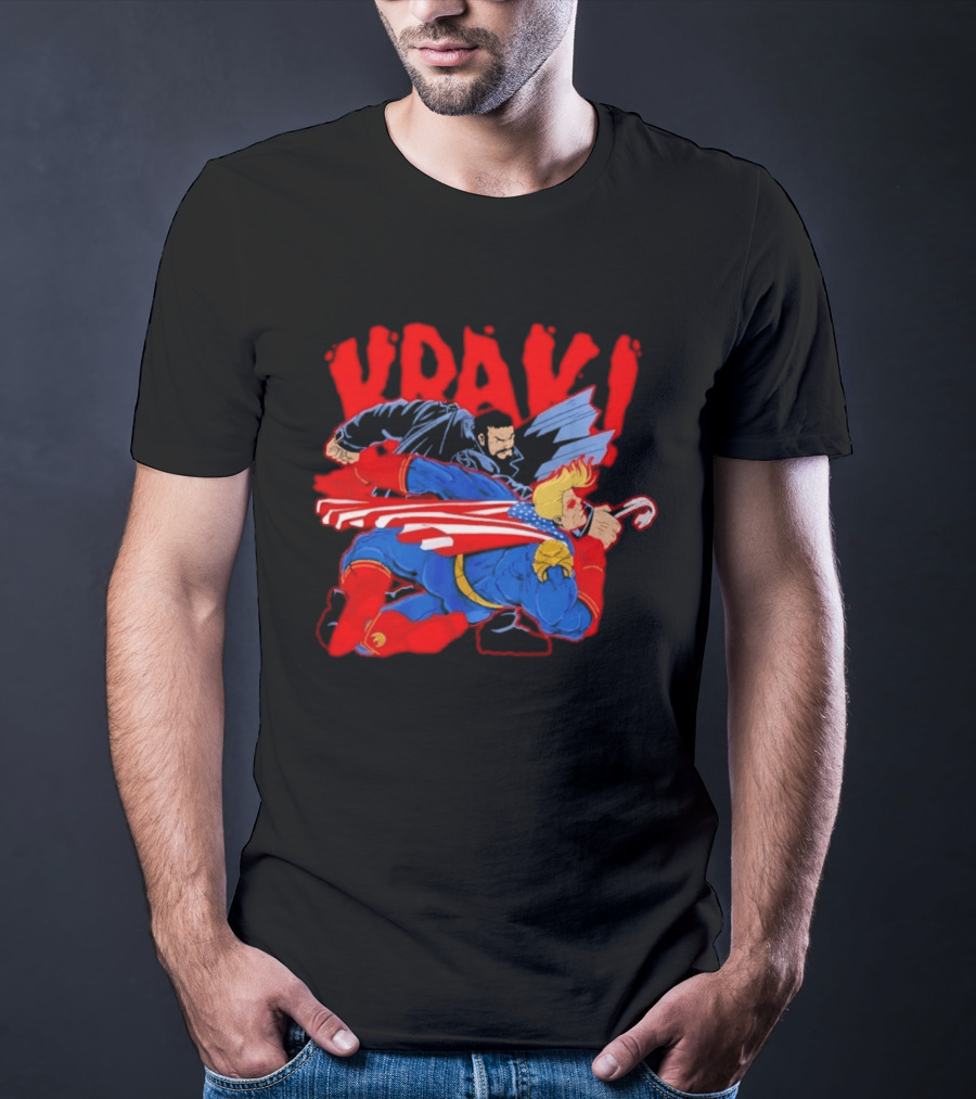 Billy Butcher Punching Homelander VRAK Comic Style Showdown T-Shirt
