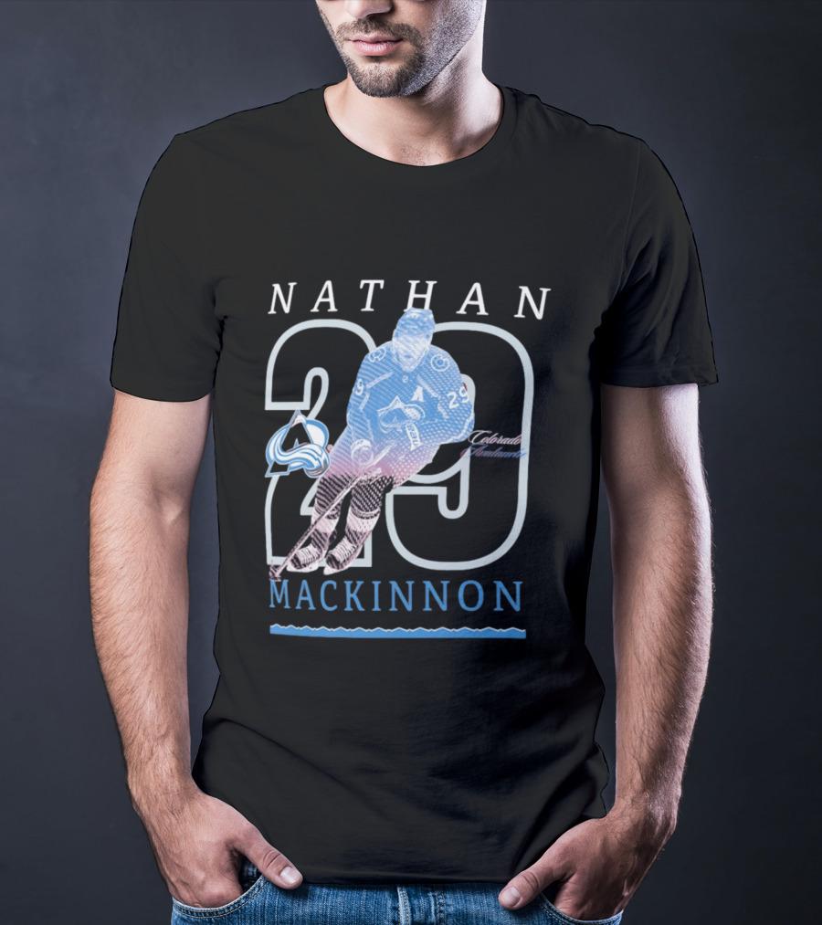 Nathan MacKinnon 29 Colorado Avalanche NHL Player Sports Fan Gear T-Shirt