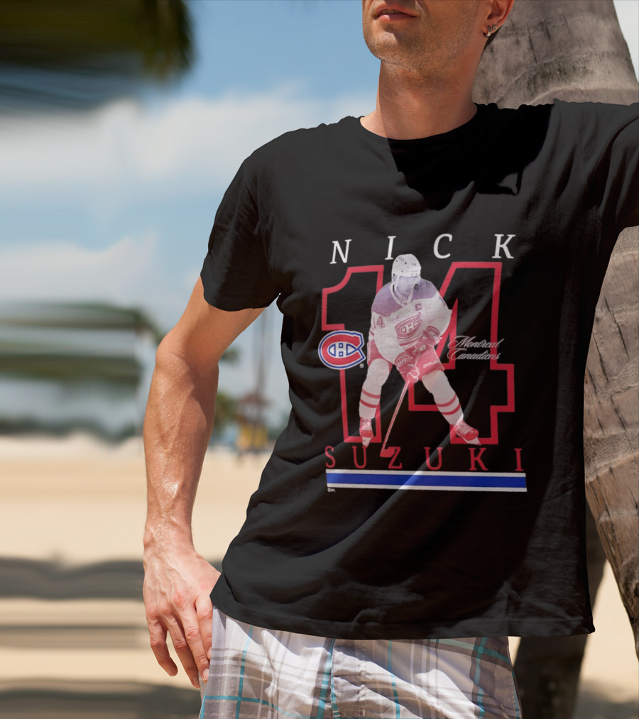 Nick Suzuki 14 Montreal Canadiens Captain Hockey T-Shirt
