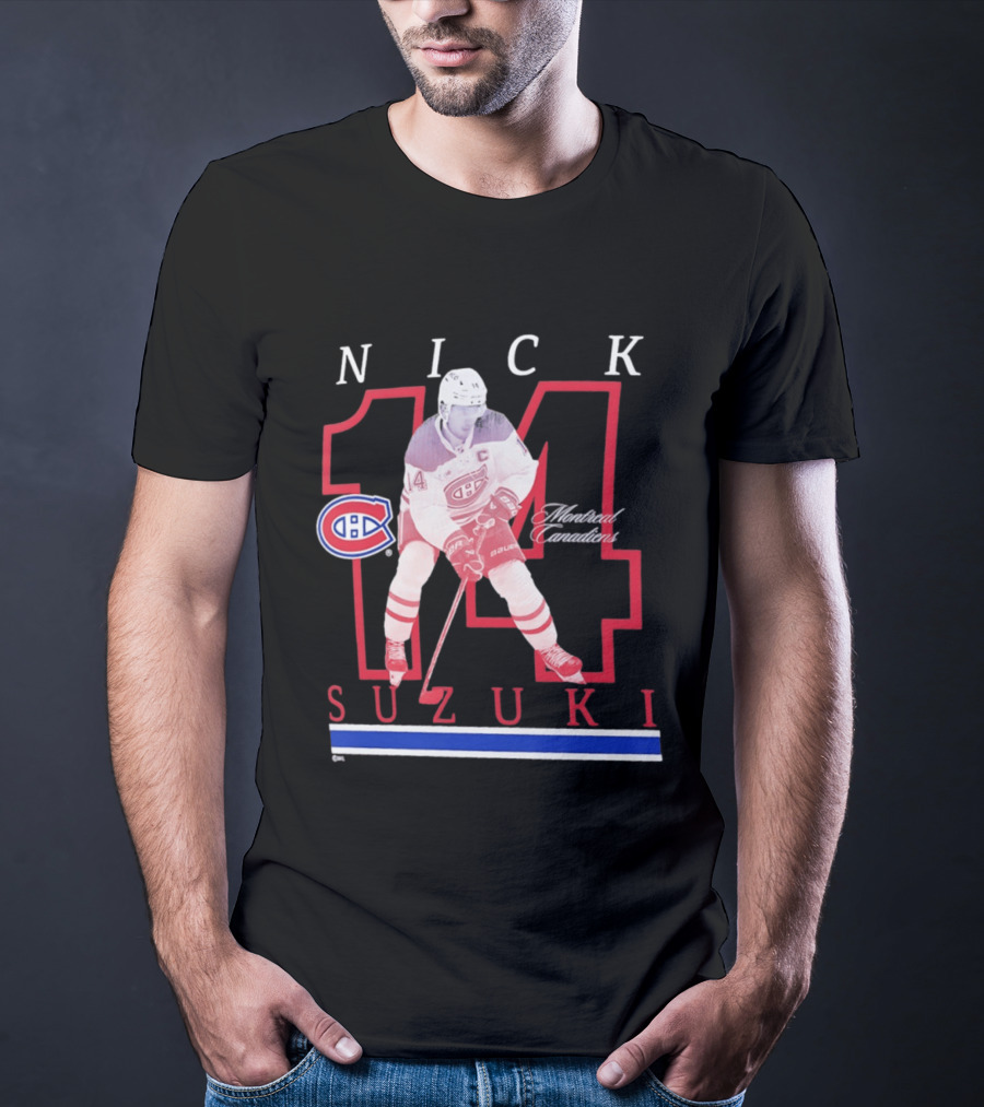 Nick Suzuki 14 Montreal Canadiens Captain Hockey T-Shirt
