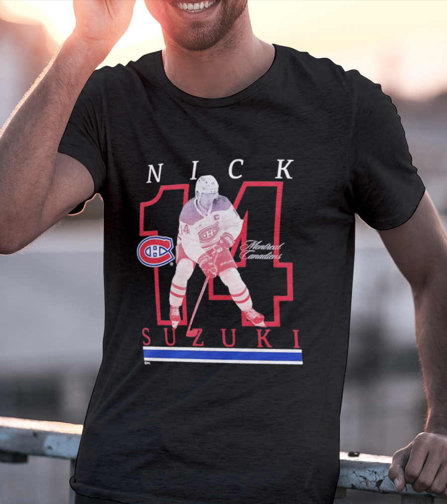 Nick Suzuki 14 Montreal Canadiens Captain Hockey T-Shirt