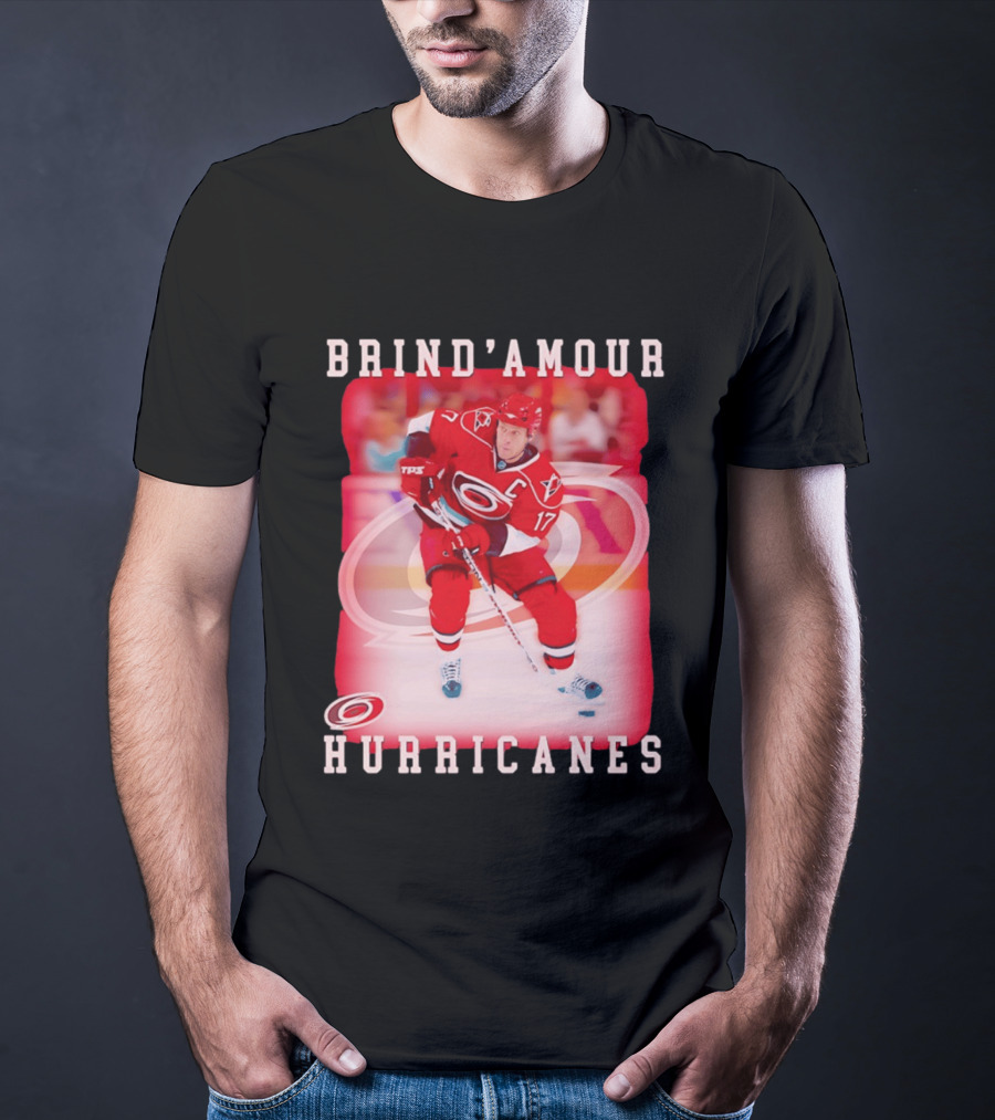 Brind'Amour Hurricanes Number 17 Captain Hockey Player T-Shirt
