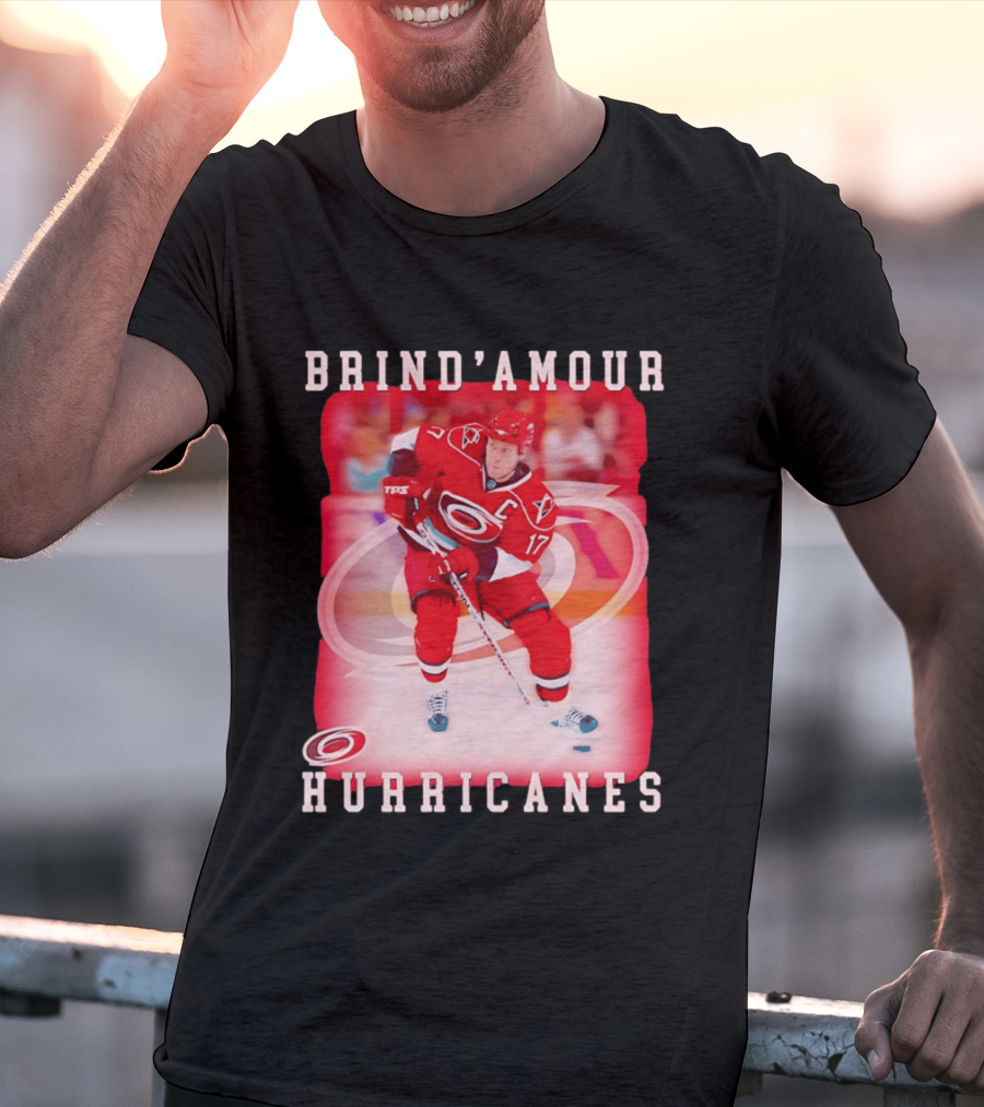 Brind'Amour Hurricanes Number 17 Captain Hockey Player T-Shirt