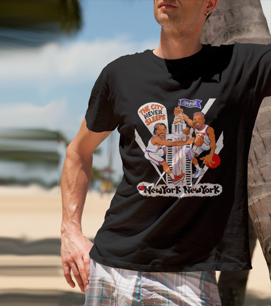 New York Knicks Jalen Brunson Josh Hart The City Never Sleeps Skyscraper Energy T-Shirt