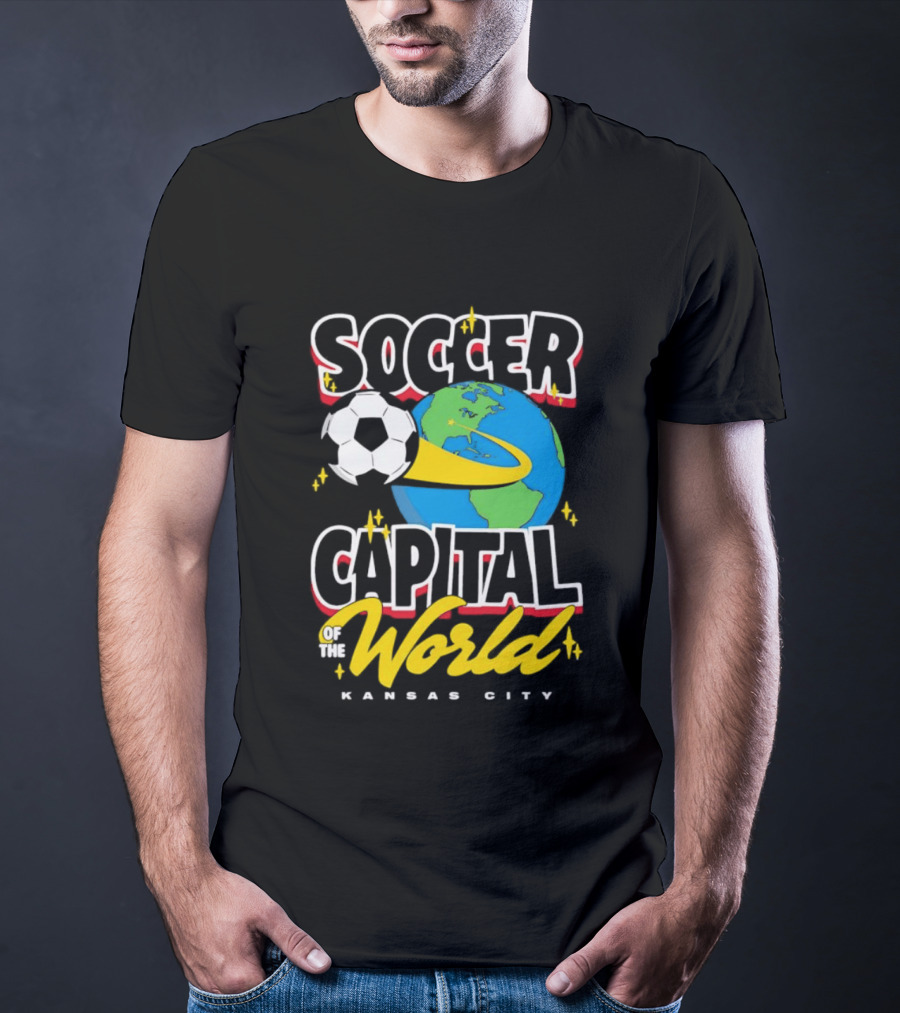Kansas City Soccer Capital Of The World Globe Soccer Ball T-Shirt