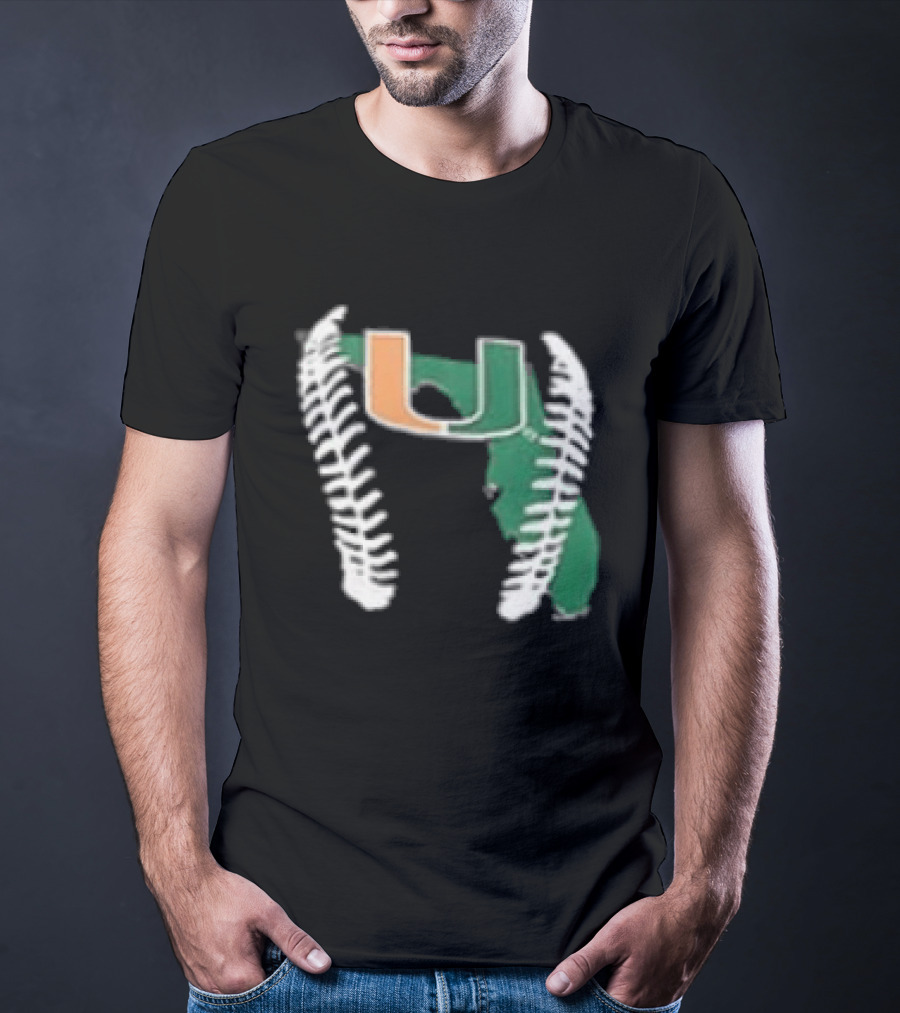 Miami Hurricanes U 2026 Baseball Orange Green T-Shirt