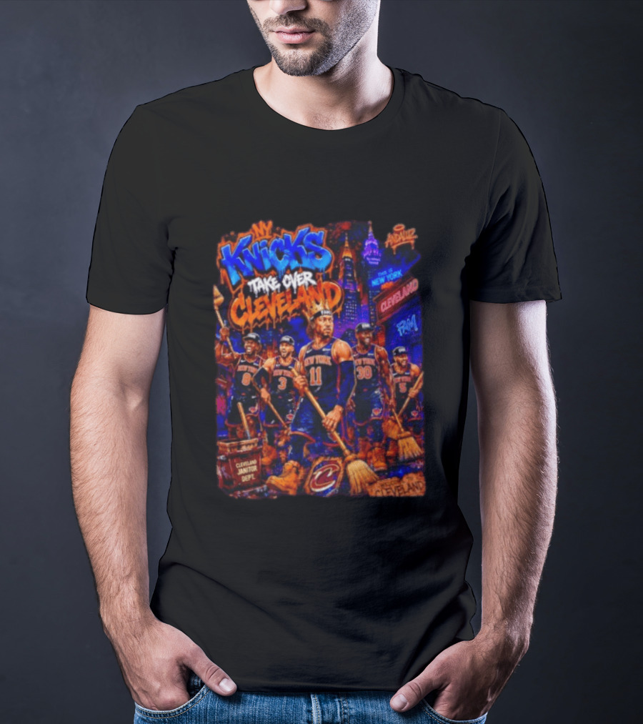 New York Knicks Take Over Cleveland NBA Basketball Rivalry City Battle T-Shirt