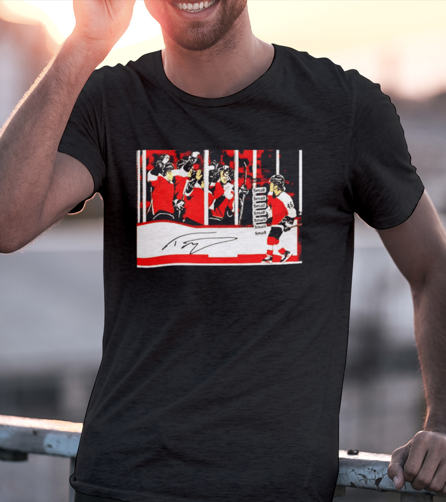 Philadelphia Flyers Hockey Team Celebration Frozen Victory Small T-Shirt