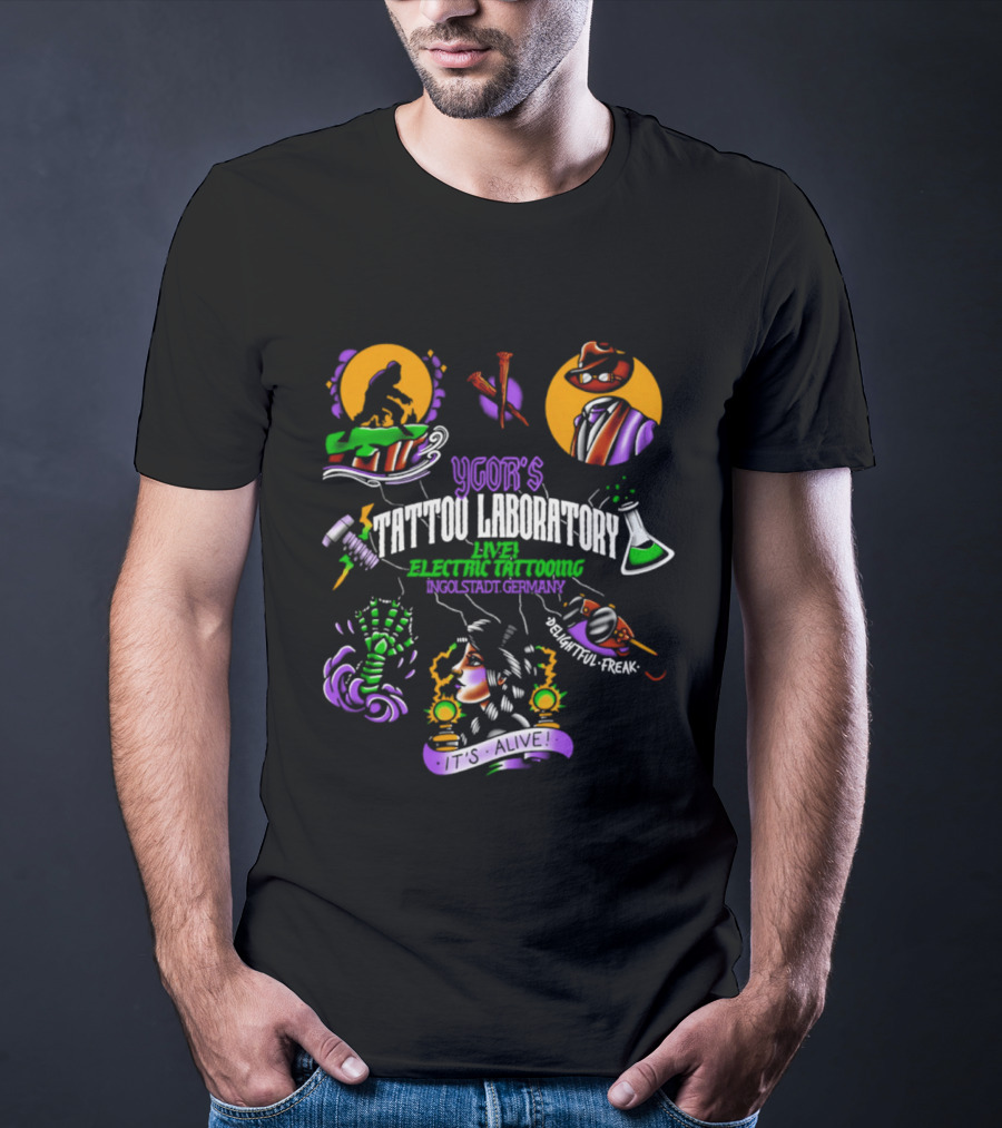 Igor's Tattoo Laboratory Live Electric Tattooing 2026 Monster Mad Scientist Adventure Ink T-Shirt
