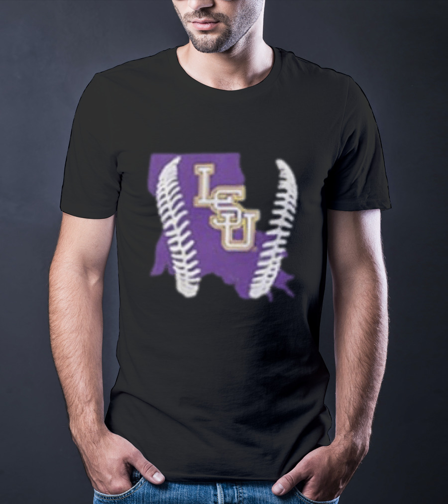 LSU Tigers 2026 Purple Baseball LSU Shape T-Shirt