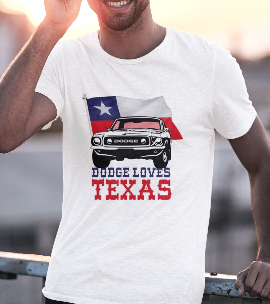 Dodge Loves Texas State Flag Mustang T-Shirt