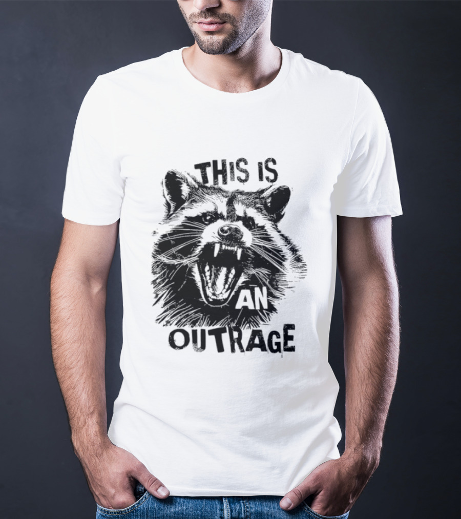 This Is An Outrage Angry Raccoon T-Shirt