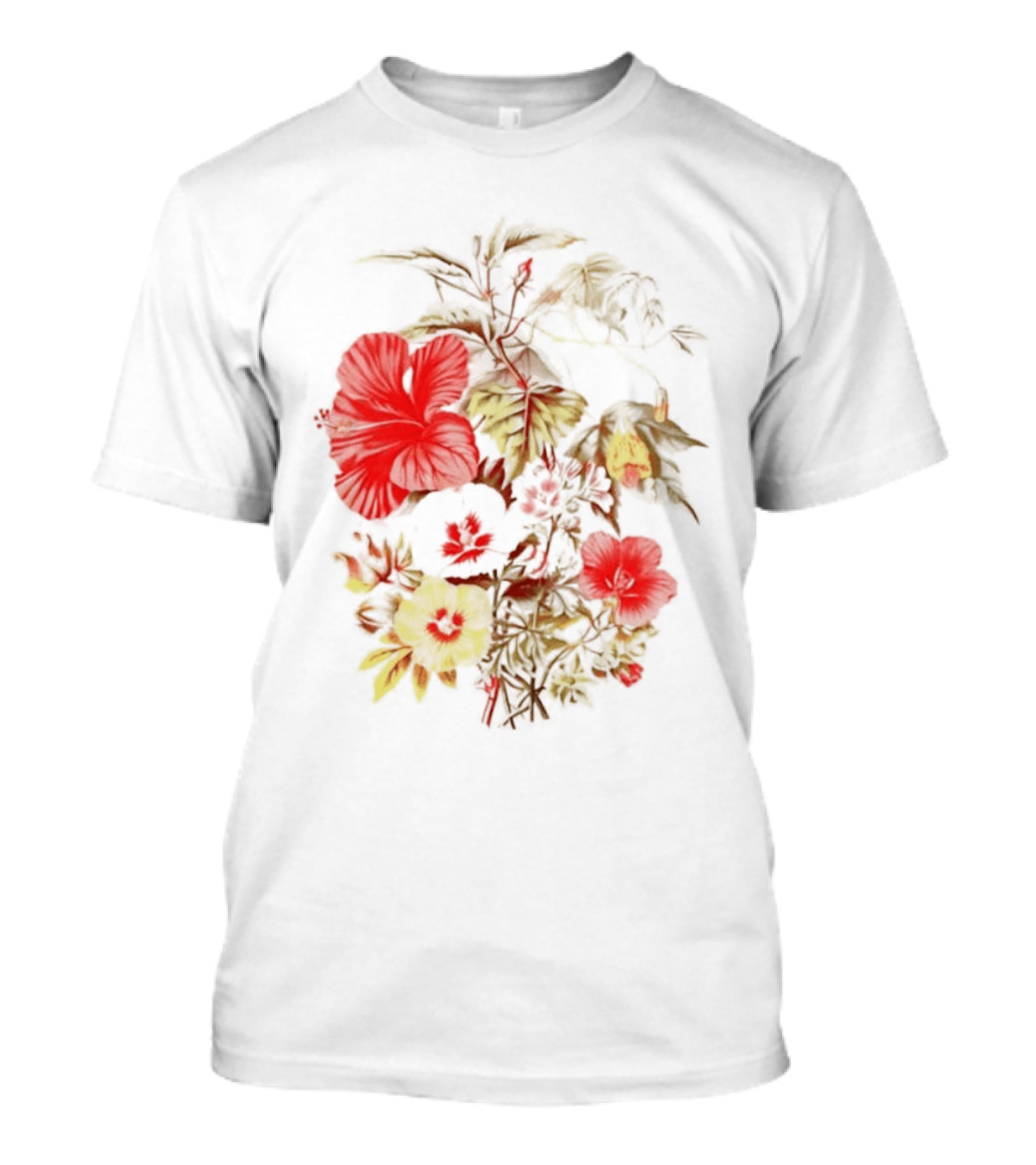 Hibiscus Mallow Cotton Floral Blossoms T-Shirt