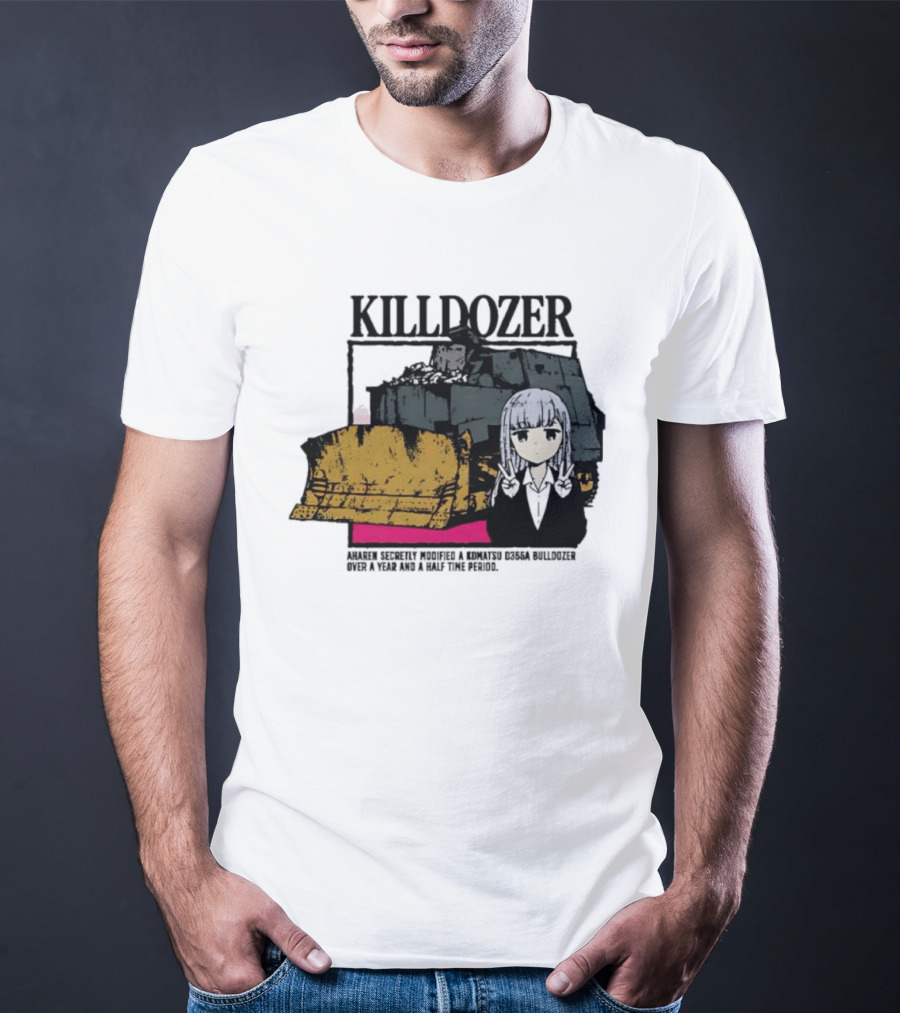 Killdozer Komatsu D355A Aharen Reina Anime Crossover Machinery T-Shirt