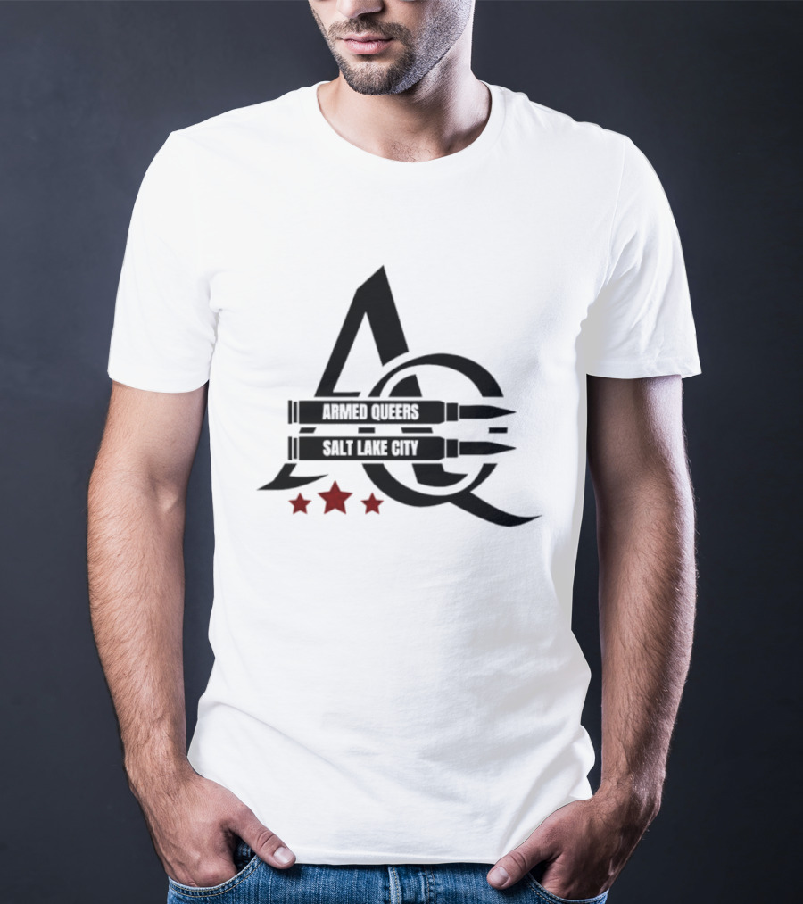 Armed Queers Salt Lake City AQ Bullet Logo Three Stars T-Shirt