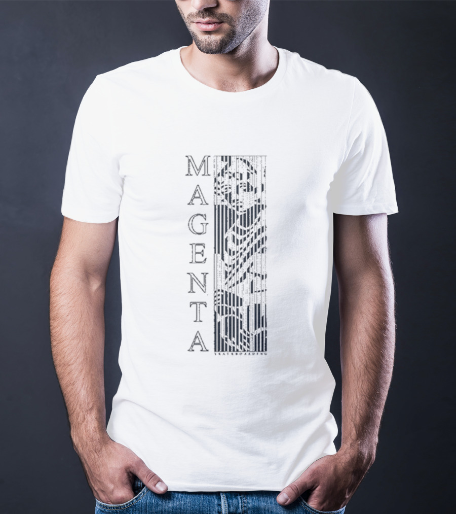 Magenta Skateboards Vertical Logo Stripe Tati T-Shirt