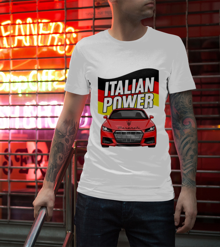 Maserati Italian Power German Flag Car T-Shirt