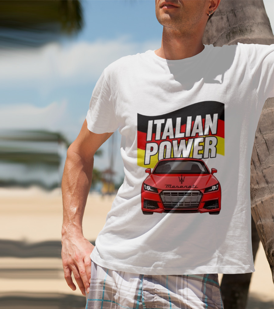 Maserati Italian Power German Flag Car T-Shirt