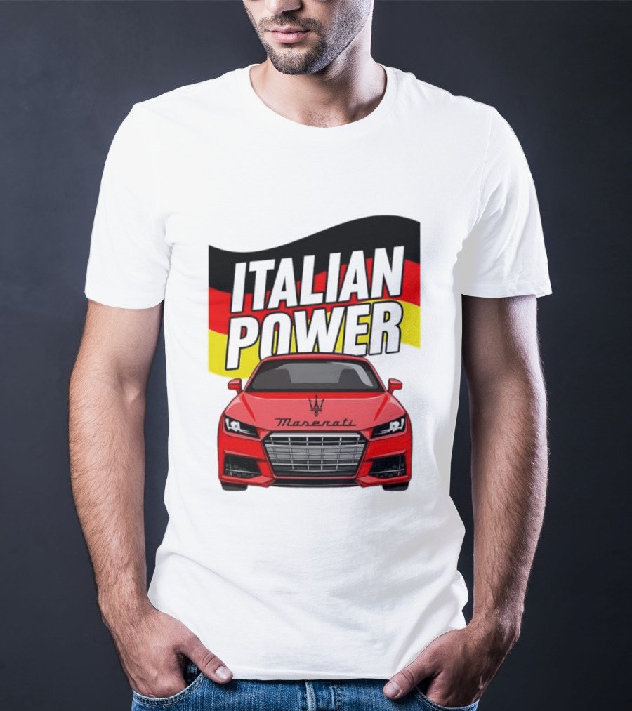 Maserati Italian Power German Flag Car T-Shirt
