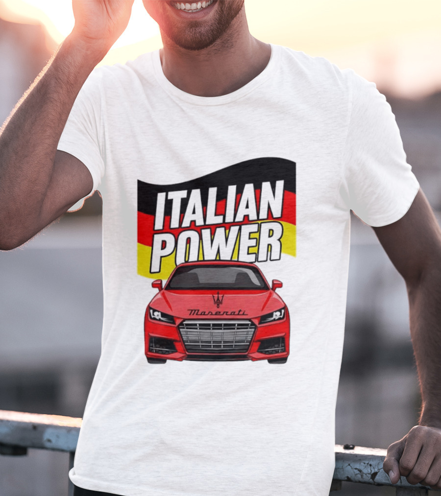 Maserati Italian Power German Flag Car T-Shirt
