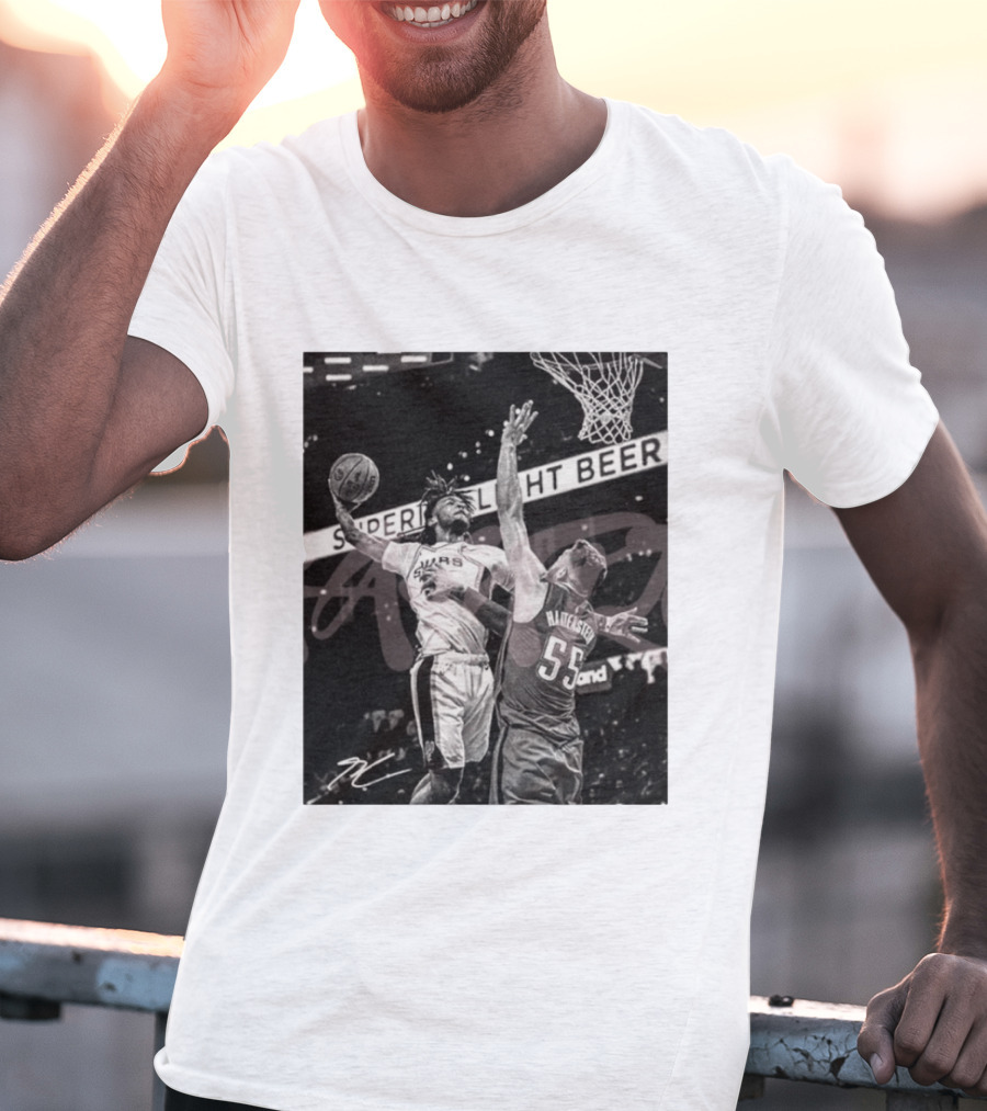 San Antonio Spurs Basketball Hartenstein 55 Player Action Photo Sport Superior Light Beer T-Shirt