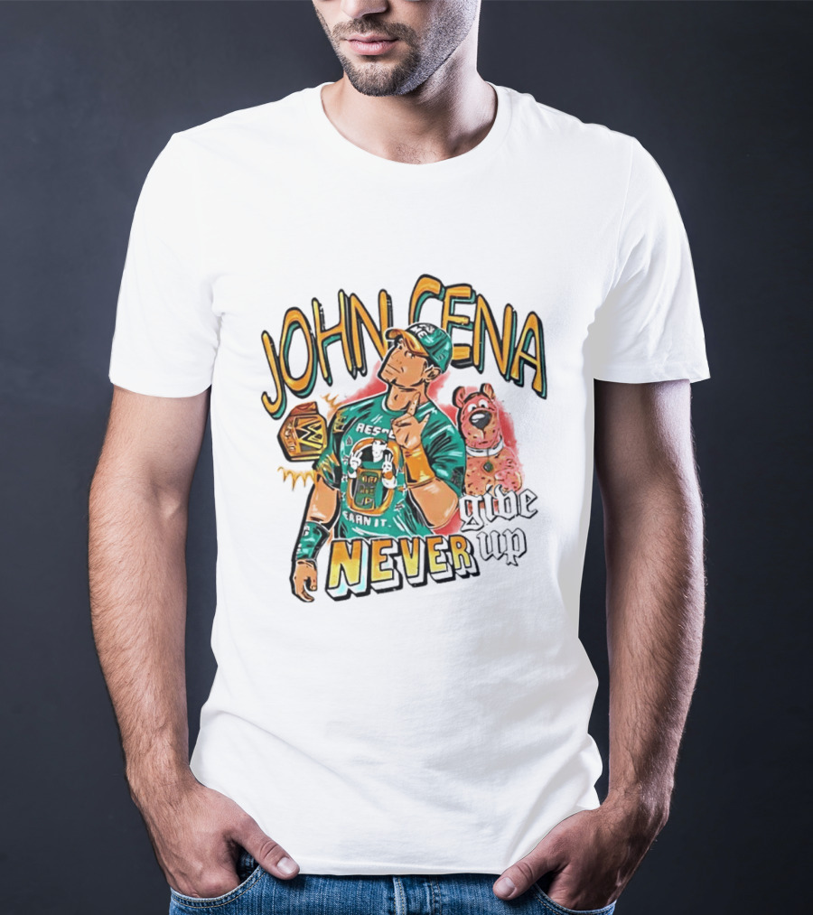 John Cena Never Give Up Scooby Doo WWE Championship T-Shirt