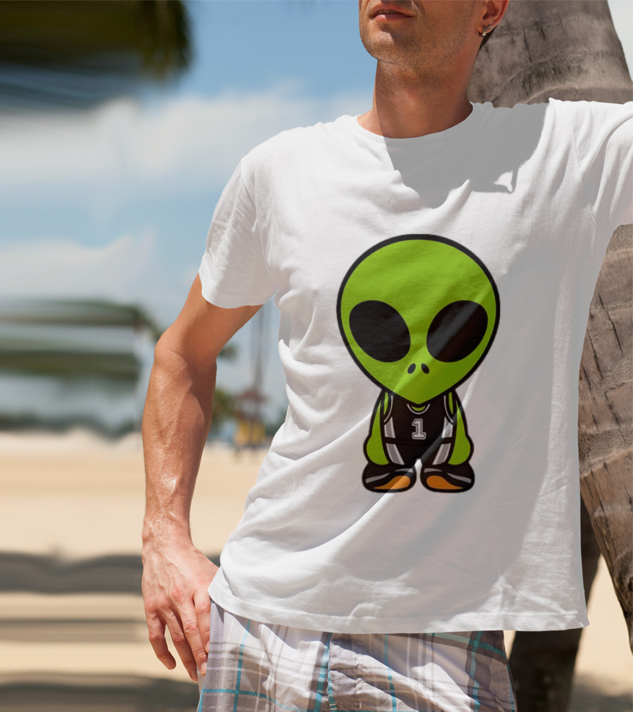 Alien Victor Wembanyama Cartoon Basketball Number 1 T-Shirt