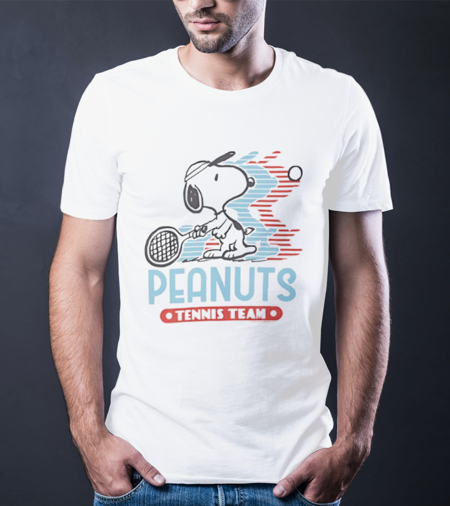 Peanuts Snoopy Tennis Team Vintage Cartoon Sports T-Shirt