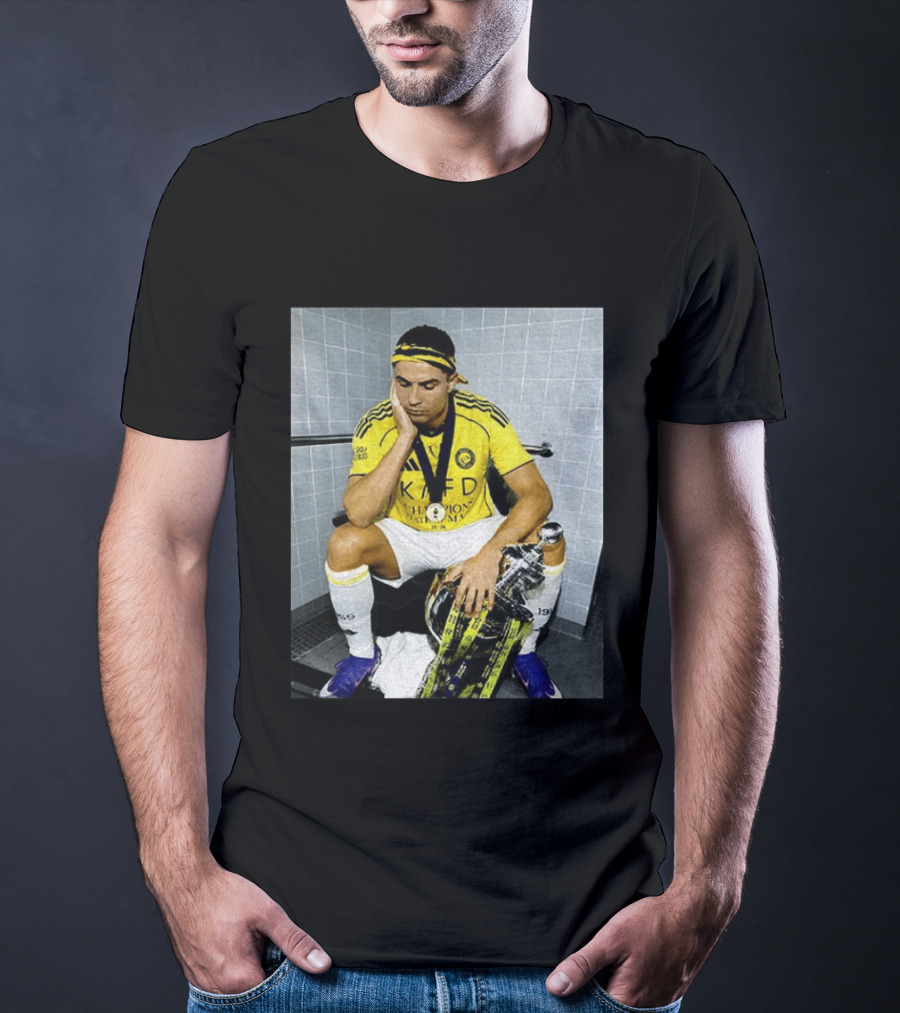 Cristiano Ronaldo Al Nassr FC Saudi Pro League Champion KAFD Yellow Jersey T-Shirt