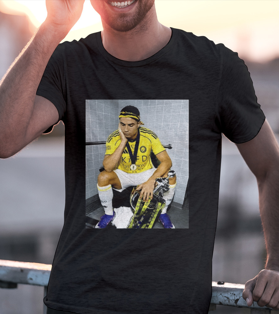 Cristiano Ronaldo Al Nassr FC Saudi Pro League Champion KAFD Yellow Jersey T-Shirt