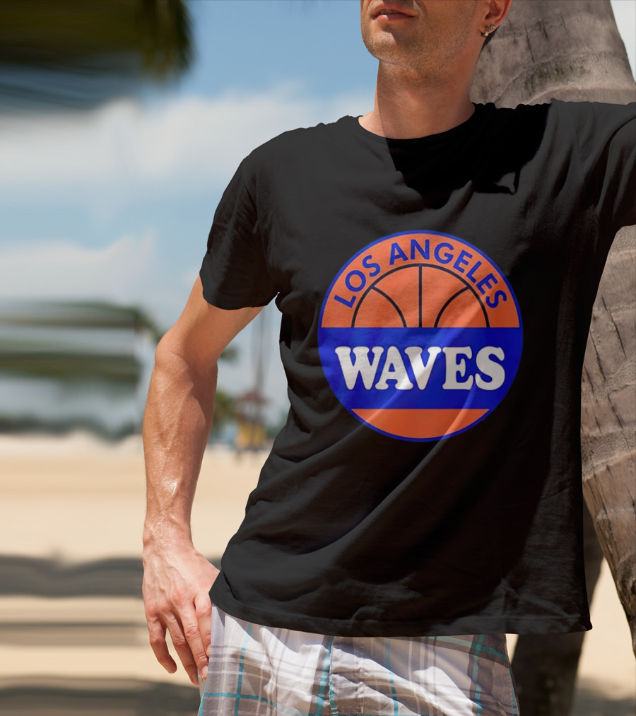 Los Angeles Waves Basketball Theme Circle T-Shirt