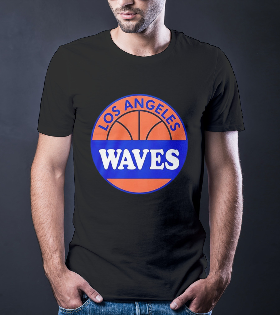Los Angeles Waves Basketball Theme Circle T-Shirt