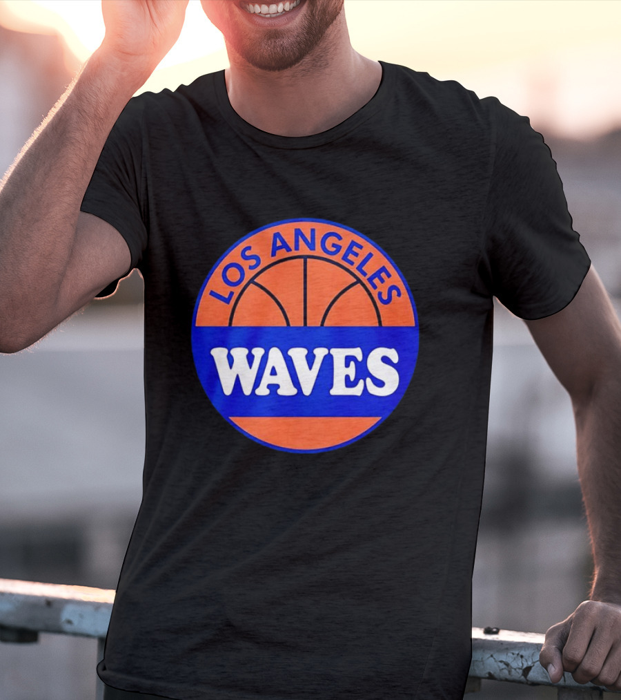 Los Angeles Waves Basketball Theme Circle T-Shirt