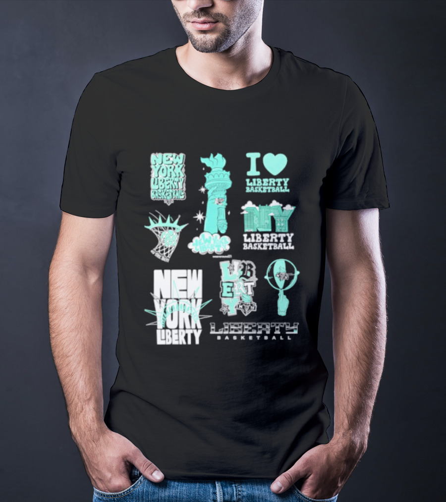 New York Liberty I Love Liberty Basketball Statue Of Liberty T-Shirt