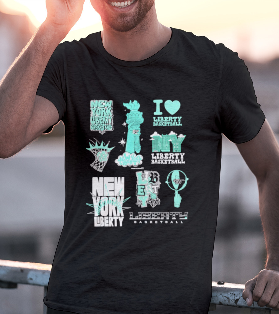 New York Liberty I Love Liberty Basketball Statue Of Liberty T-Shirt