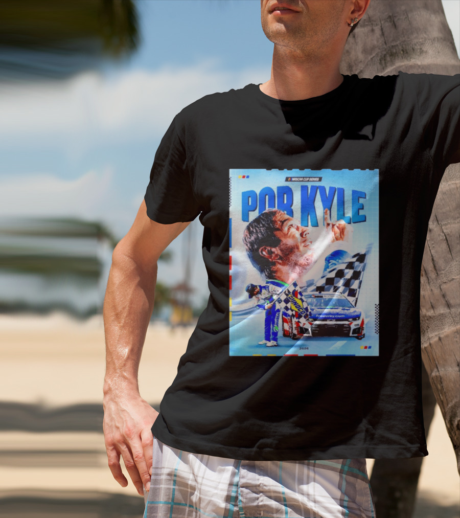 Nascar Cup Series Por Kyle 2026 Racing Celebration With Checkered Flag And Race Car T-Shirt