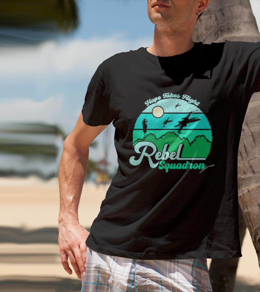 Rebel Squadron Hope Takes Flight Sunset Landscape T-Shirt